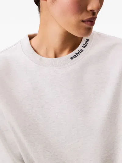 Calvin Klein Logo T-shirt In Gray