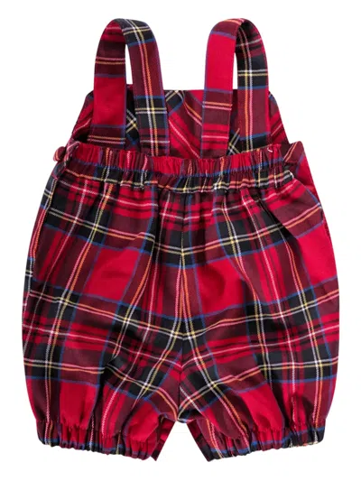 Baroni Firenze Plais-patterd Dungaree In Red