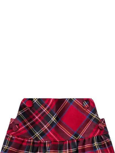 Baroni Firenze Plais-patterd Dungaree In Red