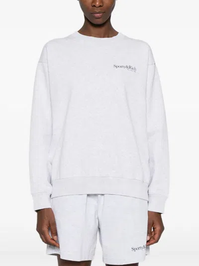 Sporty And Rich Long-sleeved Sweatshirt In Gray