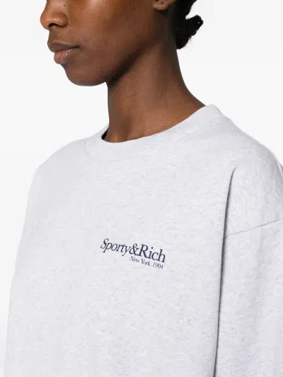 Sporty And Rich Long-sleeved Sweatshirt In Gray