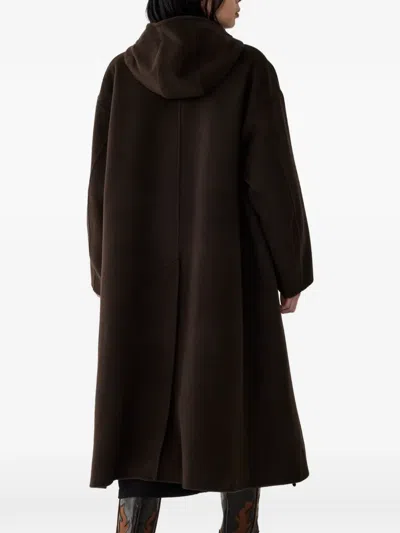 Studio Tomboy Hooded Wool Coat In Brown