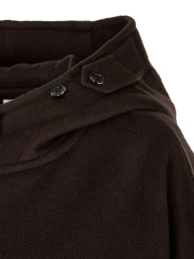 Studio Tomboy Hooded Wool Coat In Brown