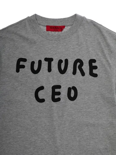 Max & Co Crew-neck Printed T-shirt In Gray