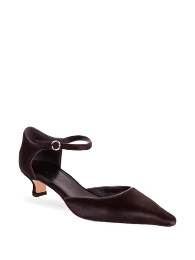 Aeyde 35mm Tillie Ankle Strap Pumps In Brown