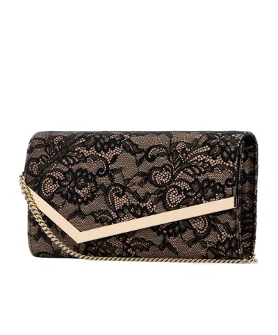 Jimmy Choo Lace Emmie Clutch In Black