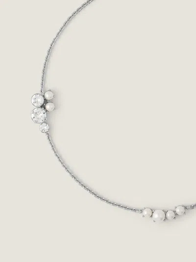 Givenchy Crystal Pearl Necklace In Metallic