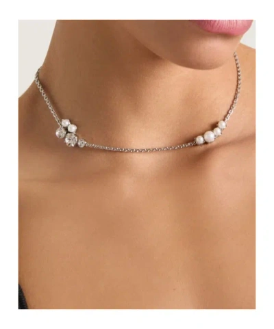 Givenchy Crystal Pearl Necklace In Metallic