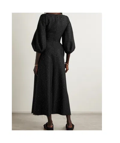 Gabriela Hearst Madyn Buckled Cutout Sequin-embellished Wool-blend Maxi Dress In Black