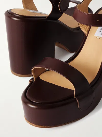 Gabriela Hearst Round-toe High-heeled Sandals In Burgundy