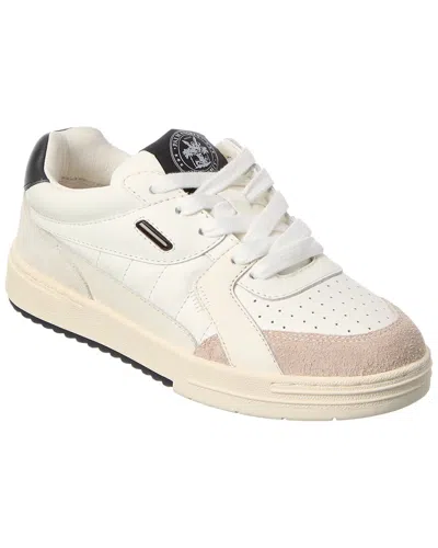 Palm Angels University Leather & Suede Sneaker In White