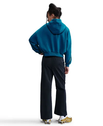 Nike Sportswear Club Fleece Big Kids' (girls') Boxy Hoodie In Blue