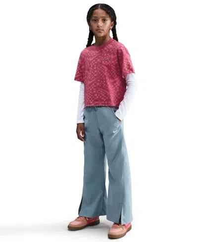 Nike Girls 7-16 Sportswear Relaxed Fit T-shirt In Pink