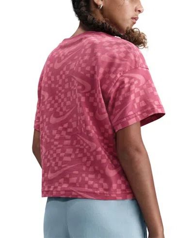 Nike Girls 7-16 Sportswear Relaxed Fit T-shirt In Pink