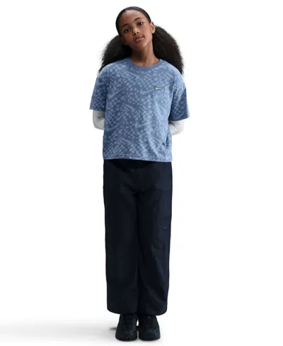 Nike Girls 7-16 Sportswear Relaxed Fit T-shirt In Blue