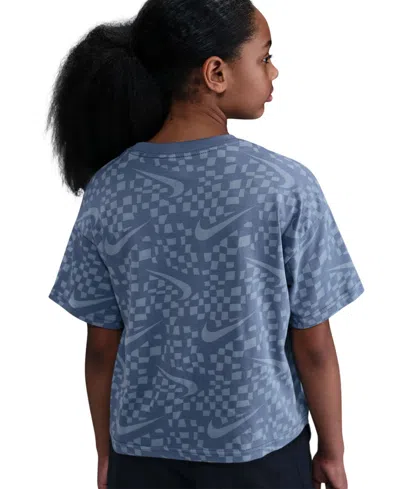 Nike Girls 7-16 Sportswear Relaxed Fit T-shirt In Blue
