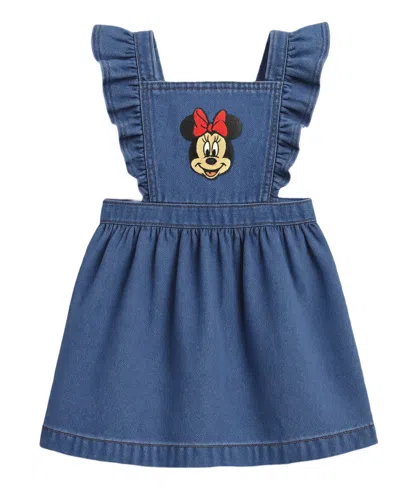 Disney Baby Girls 3-piece Minnie Mouse Denim Jumper, Bodysuit And Tights Set In Multi