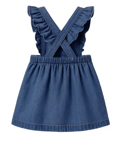 Disney Baby Girls 3-piece Minnie Mouse Denim Jumper, Bodysuit And Tights Set In Multi