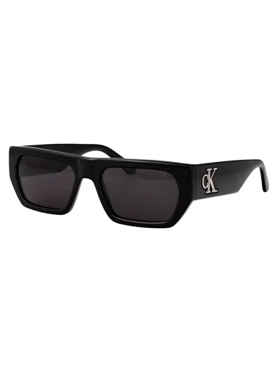 Calvin Klein Jeans Est.1978 Calvin Klein Jeans Black Acetate Sunglasses In Black