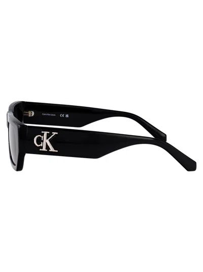 Calvin Klein Jeans Est.1978 Calvin Klein Jeans Black Acetate Sunglasses In Black