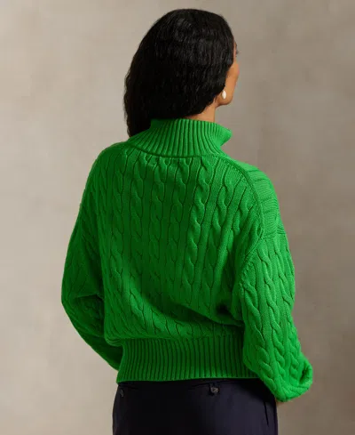 Polo Ralph Lauren Women's Cable-knit Cotton Quarter-zip Sweater In Multi