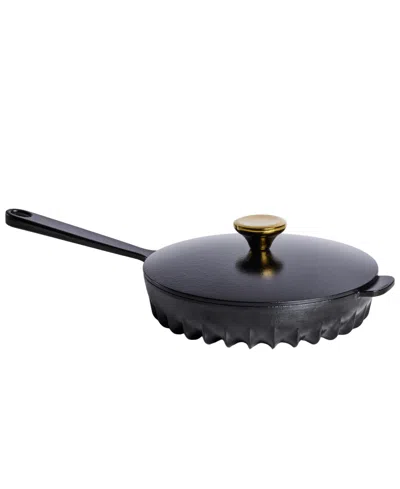 Fireup Cookware Rapid Heat Enameled Cast Iron 10" Frying Pan With Lid In Black