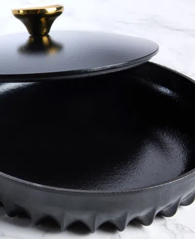 Fireup Cookware Rapid Heat Enameled Cast Iron 10" Frying Pan With Lid In Black