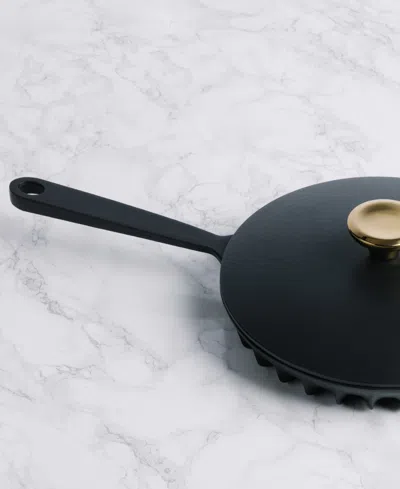 Fireup Cookware Rapid Heat Enameled Cast Iron 10" Frying Pan With Lid In Black