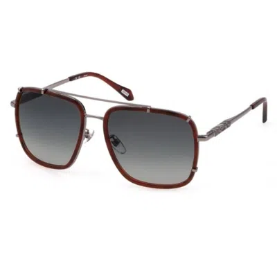 Just Cavalli Smoke Gradient Navigator Unisex Sunglasses Sjc030v 09jc 58 In Brown