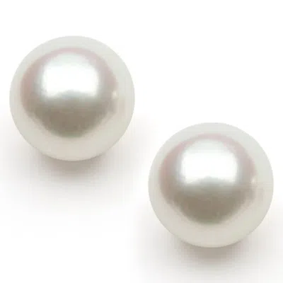 Belacqua 5-6mm White Cultured Freshwater Pearl Stud Earrings In 14k Yellow Gold Jewelry For Women In White