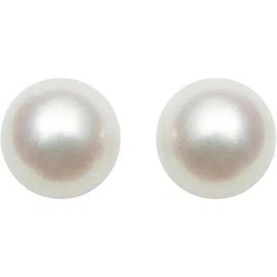 Belacqua 5-6mm White Freshwater Pearl Stud Earrings In Sterling Silver Jewelry For Women In White