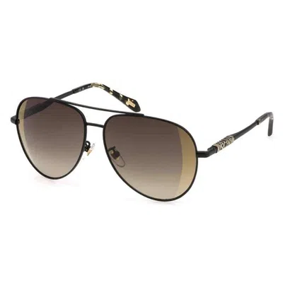 Just Cavalli Brown Gradient Mirror Gold Pilot Ladies Sunglasses Sjc029 305g 60