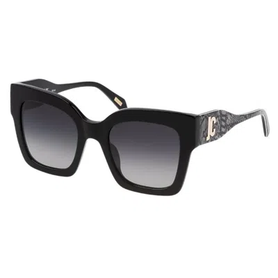 Just Cavalli Smoke Gradient Square Ladies Sunglasses Sjc019 0700 52 In Black