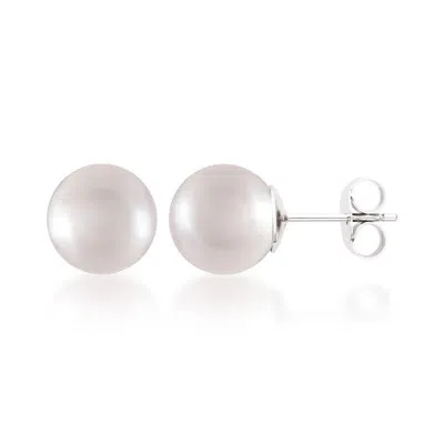 Belacqua 6-7mm White Freshwater Pearl Stud Earrings In Sterling Silver Jewelry For Women In White
