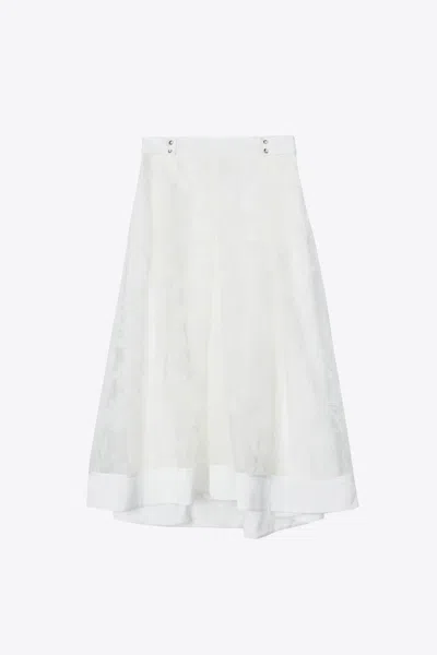3.1 Phillip Lim Flocked Organza Midi Skirt In Gray
