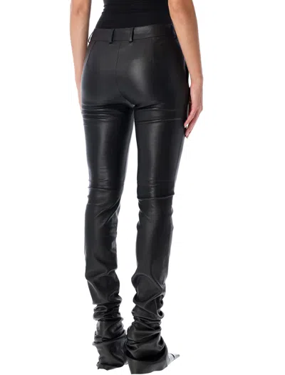 Dolce & Gabbana Dolce&gabbana Women Leather Pants In Black