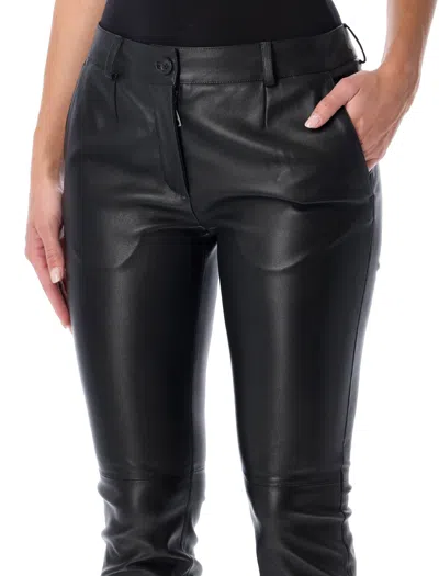 Dolce & Gabbana Dolce&gabbana Women Leather Pants In Black