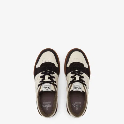 Fendi Match Leather And Suede Sneakers In Multi