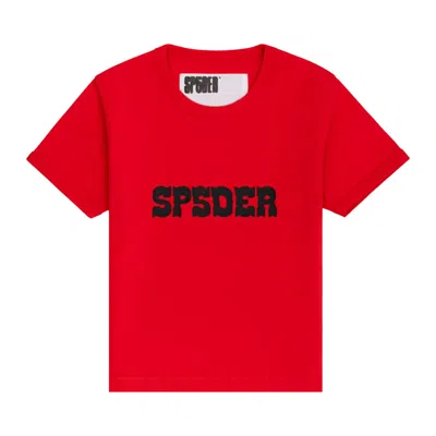 Pre-owned Sp5der Western Logo Baby Tee 'red' | Men's Size S
