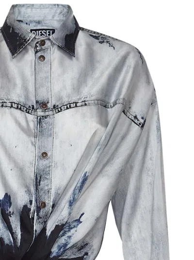 Diesel Long-sleeve Denim Shirt In Blue