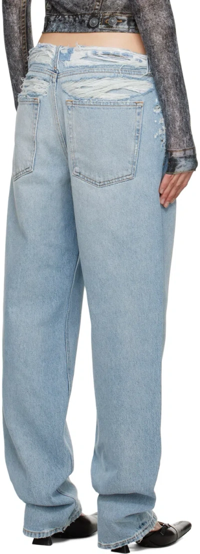 Diesel Mid-rise Ripped-detail Jeans In Blue