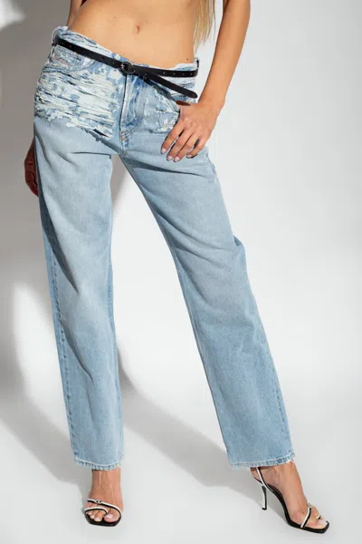 Diesel Mid-rise Ripped-detail Jeans In Blue