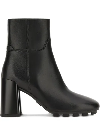 Hogan H695 Leather Ankle Boots In Black