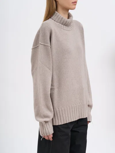 Isabel Benenato Eco-cashmere High Neck Sweater In Gray