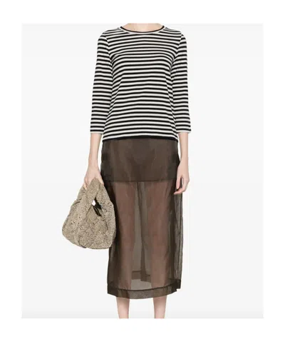 Max Mara Jersey Boat-neck T-shirt In Multi