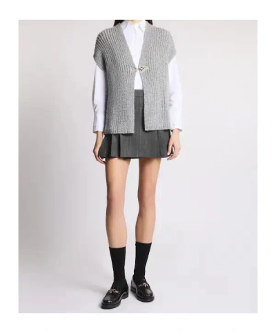 Fay Hook-closure Mohair Waistcoat In Gray
