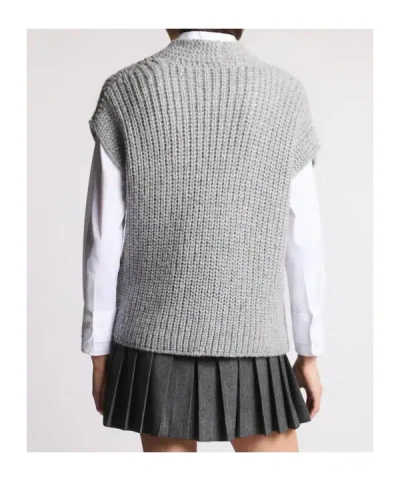 Fay Hook-closure Mohair Waistcoat In Gray