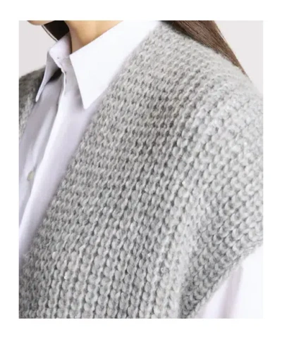 Fay Hook-closure Mohair Waistcoat In Gray