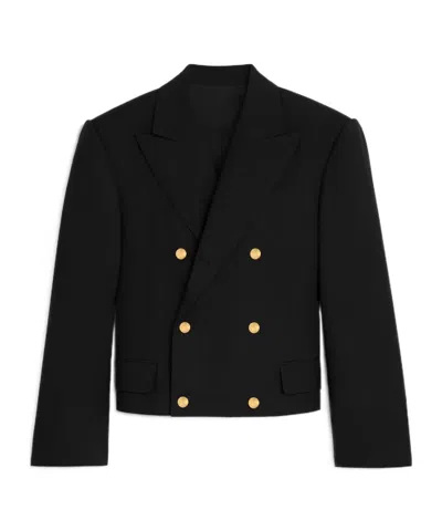 Celine Colonne Blazer In Wool Gabardine In Black