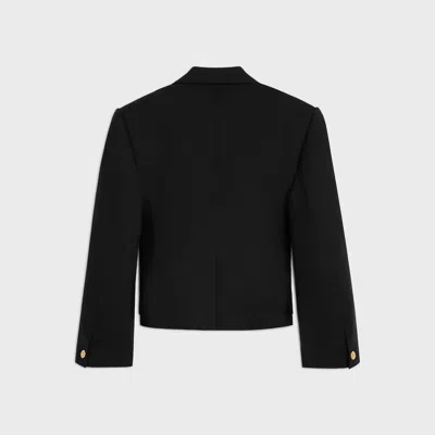 Celine Colonne Blazer In Wool Gabardine In Black